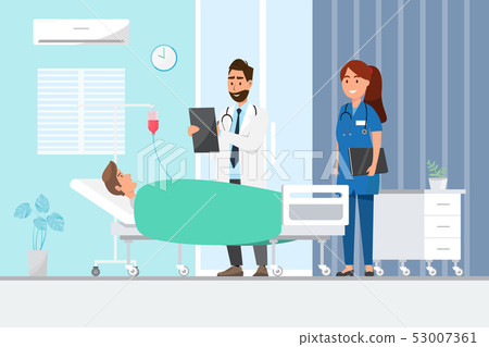Medical concept with doctor and patients in flat 53007361