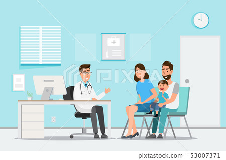 Medical concept with doctor and patients in flat Medical concept with doctor and patients in flat 53007371