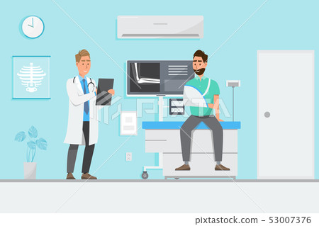 Medical concept with doctor and patients in flat Medical concept with doctor and patients in flat 53007376