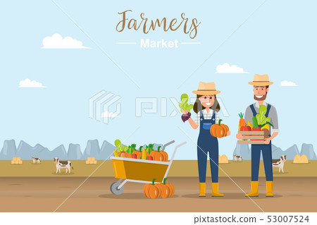 Farm shop. Local market. Selling fruit and Farm shop. Local market. Selling fruit and 53007524