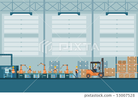 smart industrial factory in a flat style with 53007528