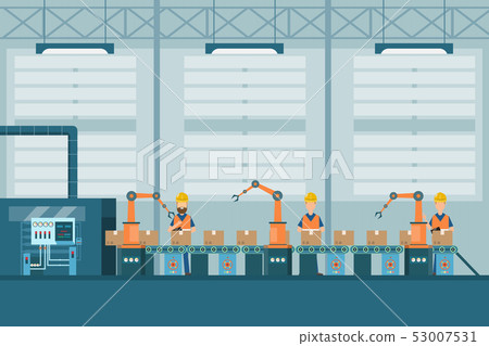 smart industrial factory in a flat style with smart industrial factory in a flat style with 53007531