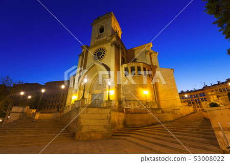 Wide angle shot of San Juan de Albacete in dusk Wide angle shot of San Juan de Albacete in dusk 53008022