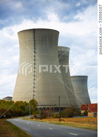 Dampierre nuclear power plant view Dampierre nuclear power plant view 53008107