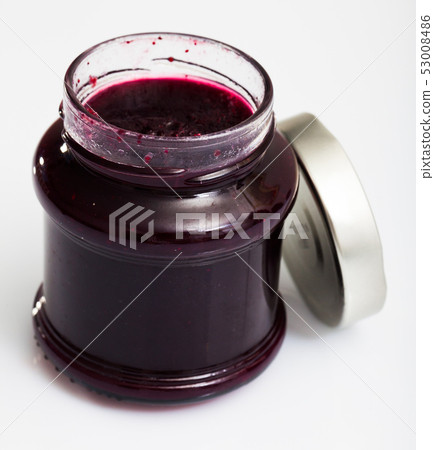 Blueberry jam in glass jar Blueberry jam in glass jar 53008486