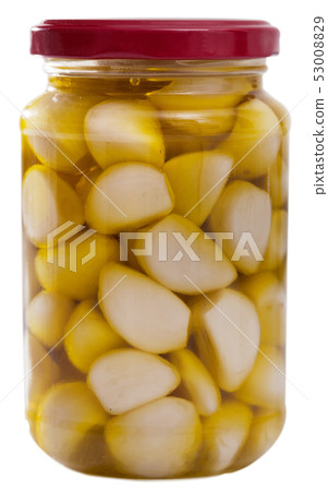 Marinated garlic in glass jar Marinated garlic in glass jar 53008829