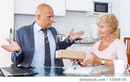 Sales agent spreading his hands Sales agent spreading his hands 53009195