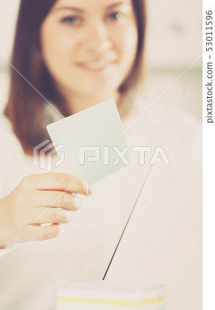 Woman working productively 53011596