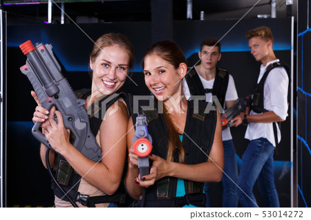 sporting girls with laser pistols sporting girls with laser pistols 53014272
