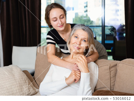 Two women at home 53016012