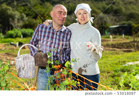 Couple of farmers at smallholding Couple of farmers at smallholding 53018097