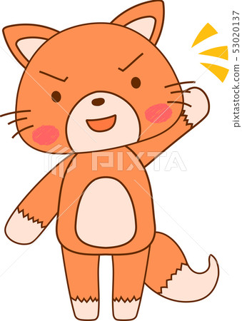 Fox cute whole body mascot facial expression pose reaction 53020137