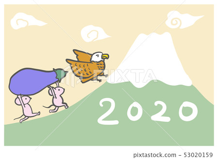 新年的卡像圖畫書年份明信片明信片模板側 新年的卡像圖畫書年份明信片明信片模板側 53020159