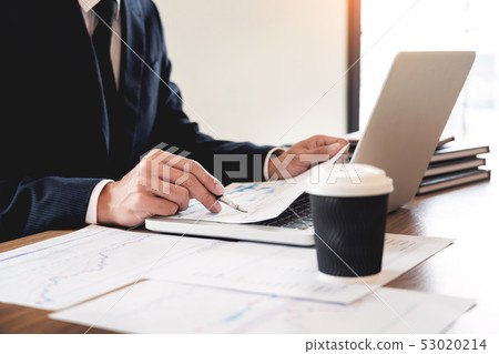 strategy analysis concept, Businessman working  53020214