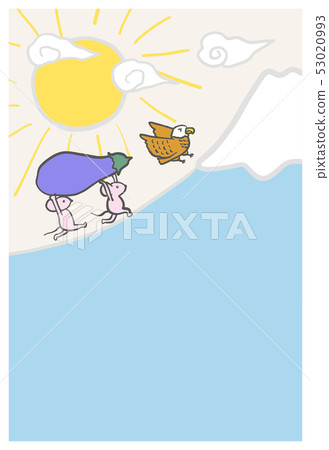 鼠年新年卡像圖畫書明信片模板垂直 53020993