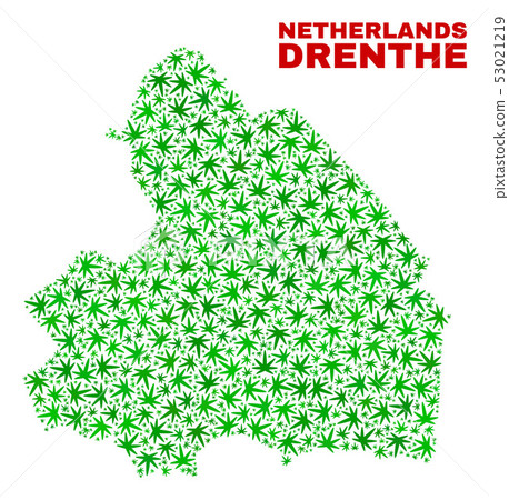 Cannabis Leaves Mosaic Drenthe Province Map Cannabis Leaves Mosaic Drenthe Province Map 53021219