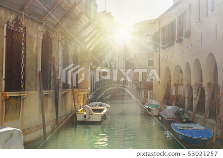 Bridge over canal Rio Della Maddalena. Venice. Bridge over canal Rio Della Maddalena. Venice. 53021257