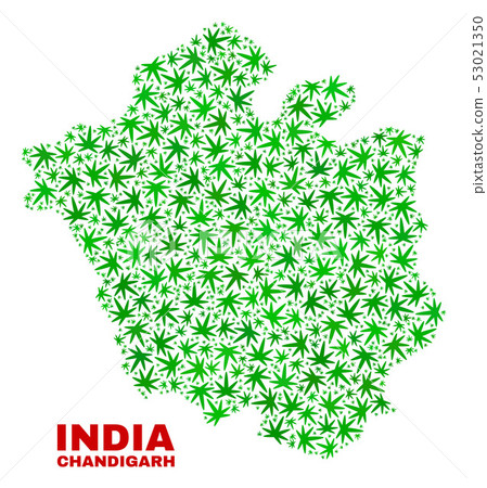 Marijuana Leaves Collage Chandigarh City Map 53021350