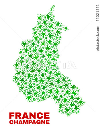 Marijuana Leaves Mosaic Champagne Province Map 53021351