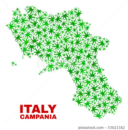Cannabis Leaves Collage Campania Region Map Cannabis Leaves Collage Campania Region Map 53021382