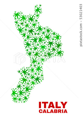 Hemp Leaves Mosaic Calabria Region Map Hemp Leaves Mosaic Calabria Region Map 53021403