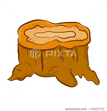 cartoon big tree stump with roots 53021751
