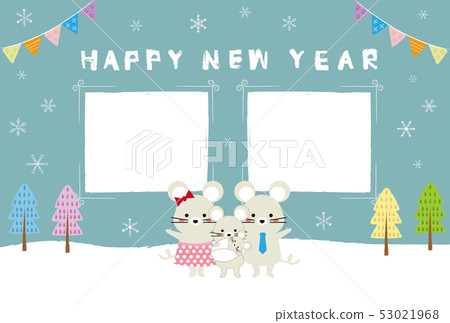 2020 photo frame new year's card second birth report blue 2020 photo frame new year's card second birth report blue 53021968