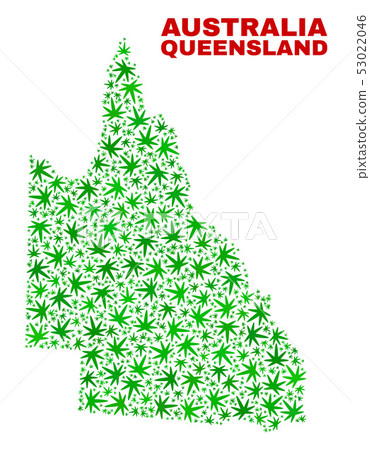 Marijuana Leaves Mosaic Australian Queensland Map Marijuana Leaves Mosaic Australian Queensland Map 53022046