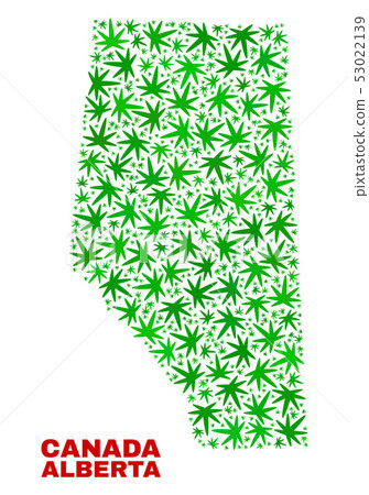 Cannabis Leaves Mosaic Alberta Province Map Cannabis Leaves Mosaic Alberta Province Map 53022139