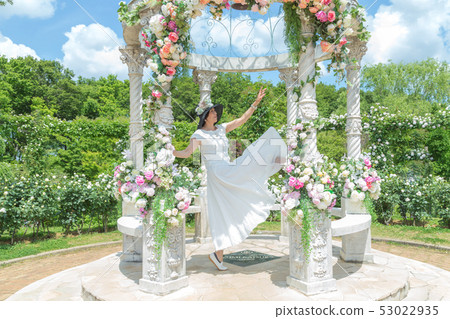 Rose garden Women expressing joy Rose flower Rose Flower garden Rose garden Women expressing joy Rose flower Rose Flower garden 53022935