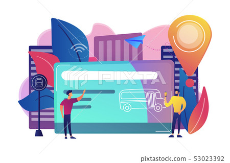 Public transport travel pass card concept vector illustration. Public transport travel pass card concept vector illustration. 53023392
