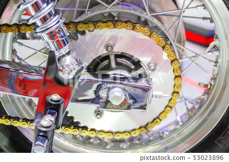 Detail of a motorcycle rear chain 53023896