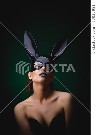 Sexy girl in a black bunny mask Sexy girl in a black bunny mask 53023951