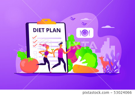 Weight loss diet concept vector illustration. - Stock Illustration ...