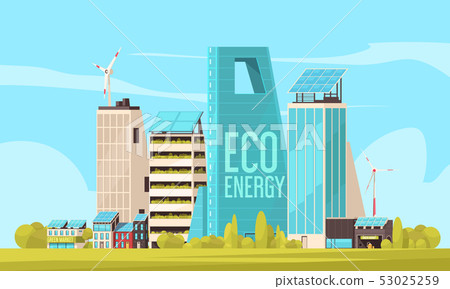 Smart City Flat Illustration  53025259