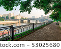 Moscow landscape at dawn, walk along the 53025680