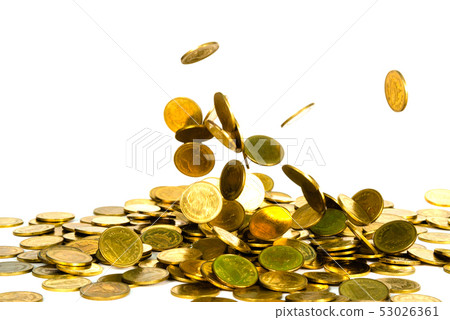 Movement of falling gold coin, flying coin, rain Movement of falling gold coin, flying coin, rain 53026361