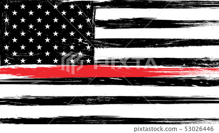 Grunge USA flag with a thin red line - a sign to 53026446