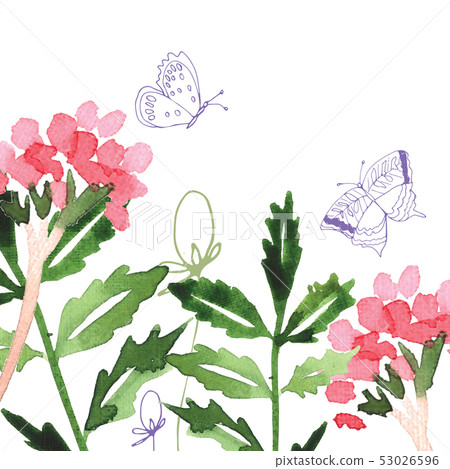 Hand Painted Wildflower floral pattern 53026596