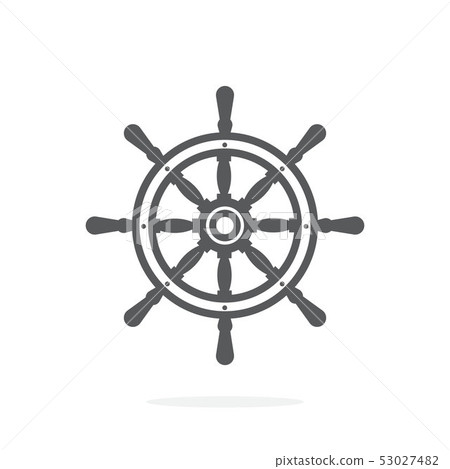 Ship wheel icon on white background 53027482