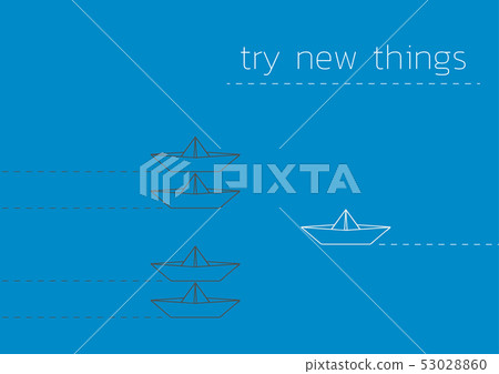 try new things with a folded paper boat 53028860