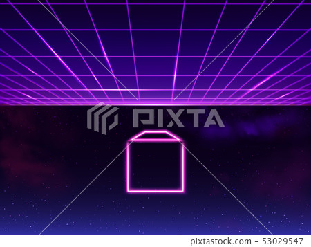 Synthwave retro sci-fi 80s 90s neon background Synthwave retro sci-fi 80s 90s neon background 53029547