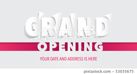 Grand opening vector banner with paper cut out Grand opening vector banner with paper cut out 53035675