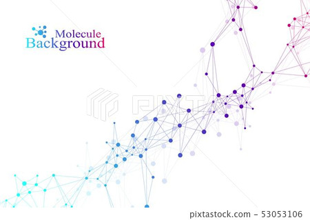 Geometric abstract background with connected line and dots. Network and connection background for 53053106