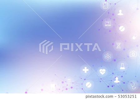 Geometric abstract background with connected line and dots. Network and connection background for 53053251