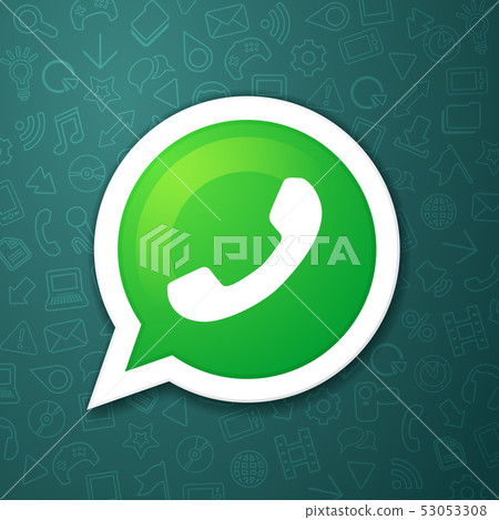 phone handset in speech bubble messenger icon 53053308