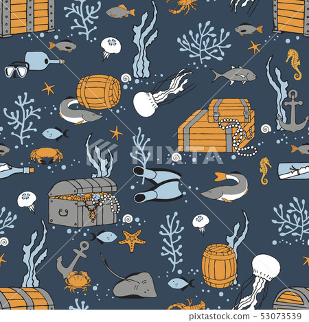 Underwater world pattern Underwater world pattern 53073539
