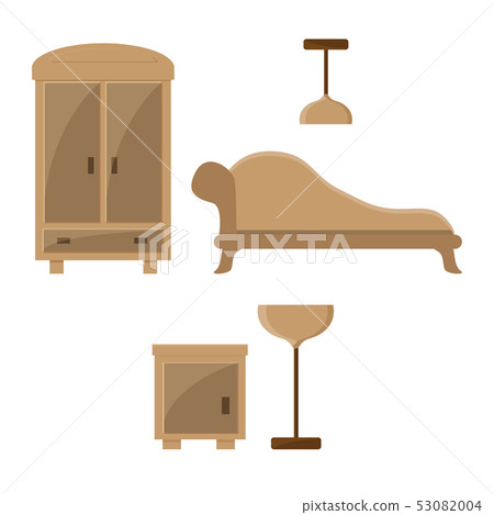 Set of furniture in one style, flat icon. Set of furniture in one style, flat icon. 53082004