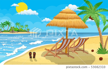 Landscape of wooden chaise lounge, Landscape of wooden chaise lounge, 53082310