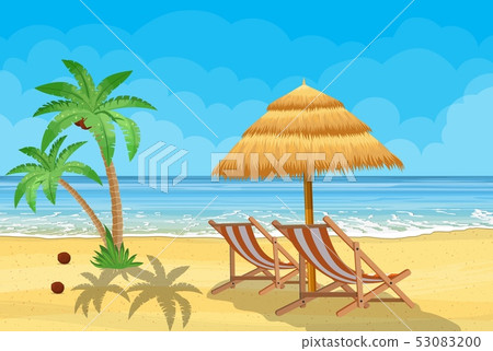 Landscape of wooden chaise lounge, Landscape of wooden chaise lounge, 53083200